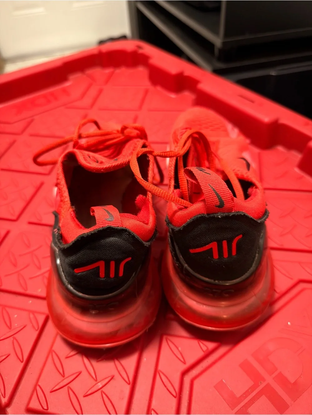 Nike Red Sneakers with Black Swoosh and White Midsole
